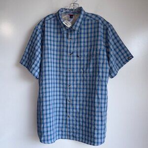 NWT The North Face Short Sleeve Plaid Shirt Men's XL Blue Button Up